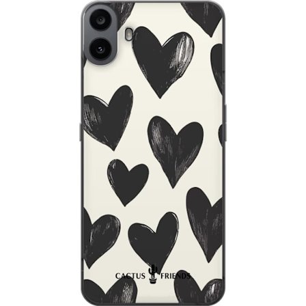 Yhteensopiva Puhelinkuori Nothing Nothing CMF Phone 1 Cactus and Friends - Bold Black Love Pattern