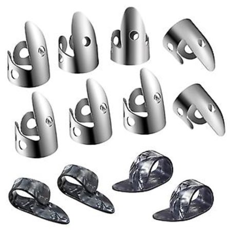 6 Par Tommel- og Fingerplektre Bedst til Fingerstyle Akustisk Guitar, Banjo