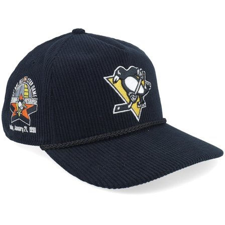 47 Brand - NHL - Black - snapback - Cap - Hatstore Exclusive x Pittsburgh Penguins Vintage Sure Shot Cord Hitch Black A-Frame Snapback - Hatstore