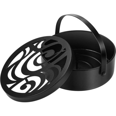 Myggespiralholder, røgspiraler, holder, myggespiralholder, rund jernboks, røgelsetragt, holder, bærbar røgspiralholder