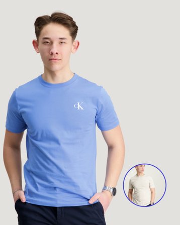 Calvin Klein 2-PACK MONOGRAM TOP Grå T-shirts Kille - Kids Brand Store