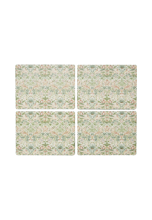 Morris & Co Strawberry Thief Green Bordsunderlägg 4-pack Köksredskap Grön ONESIZE