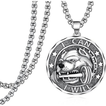 Kuntosalikaulakoru miehille 925 sterlinghopeaa, käsipainokaulakoru, kuntosaliurheilun painotarvikkeet, lahjoja miehille isälle