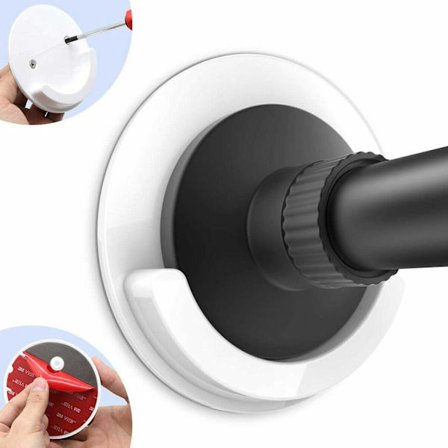 2x Duschgardin Stång Fäste Krok Universal Halkfritt väggfäste Självhäftande