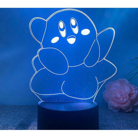 Wekity Wekity 3D Natlampe Stjerne Kirby Kreativ Usb Touch Farverig Fjernbetjening 16 Farver Led Gif