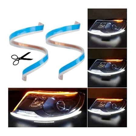 45cm Bil LED Strip DRL Strålkastare med Dynamisk Sekventiell Signal Varselljus
