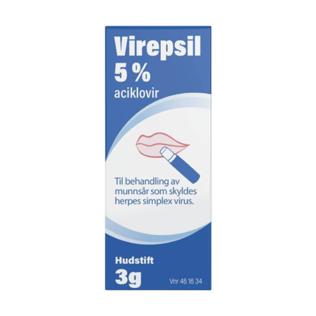Virepsil Hudstift 5%, 3 g