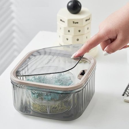 Mini Skraldespand med Låg, Lille Bord-skraldespand, Aftagelig Lille Skraldespand, Ultimativ Mini Bordopbevaringsboks, Lille Skraldespand til Bil, 