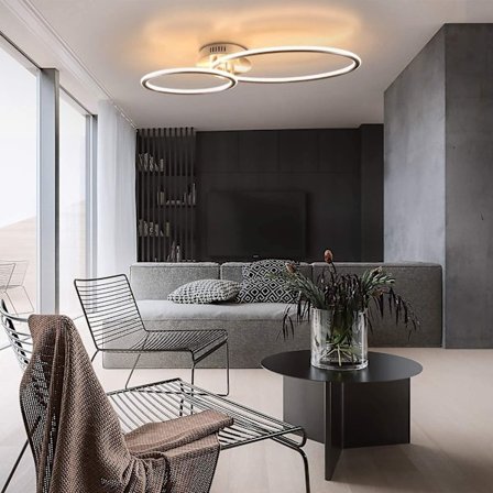 NETTLIFE Nettlife LED Taklampa, Vardagsrum Taklampa, Modern Design med Ringar Varmvitt Ljus 3000K Sovrumslampa 29W 62.5cm