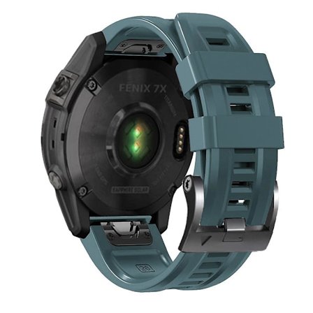 Silikonarmband för Garmin Tactix 7 Pro/Fenix 7X/Fenix 6X Pro, 26 mm, med svart spänne