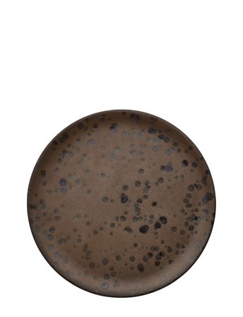 Aida | Raw Nordic Brown - Dess. Plate Brown Spotted 1 Pcs 20 Cm. | Ø 20 CM