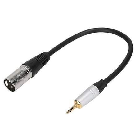 Guldpläterad 3,5 mm Mono Hane till 3PIN XLR Hane PVC Yttre Zinklegering Skal Adapterkabel 0,3M