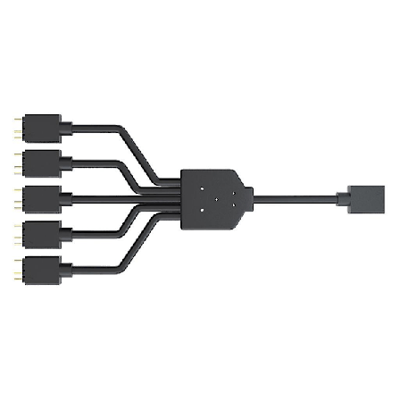 ARGB 1 til 5 3-pins 5V Fleksibel Vifte RGB Adapterkabel Datamaskin For Kabinettkontakt Splitter For MSI