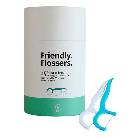 Natural Family Co. Friendly Flossers Tandstik 45 stk, Medicin & Pleje, Mund & Tandpleje, Tandstikker