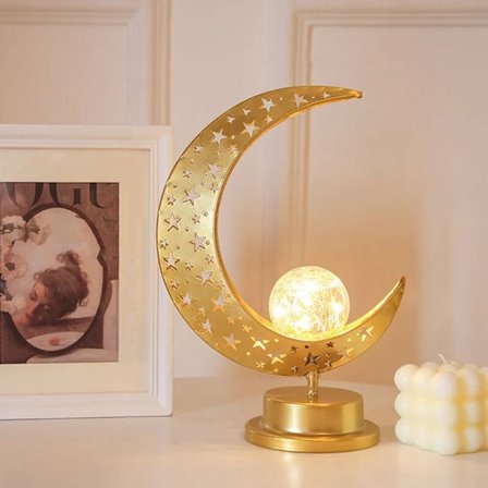 Led Magic Moon Night Light Galaxy Lampe, 3D Håndlavet Smedejern Natlampe Bordlampe, Dekorationer til hjemmet