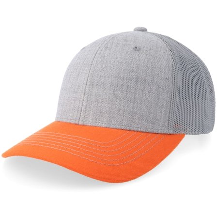 Equip - Šedá trucker Kšiltovka - Heather Grey/Light Orange Trucker @ Hatstore