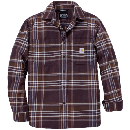 Carhartt Workwear Carhartt M's Flannel Long-Sleeve Plaid Shirt Dark Sepia