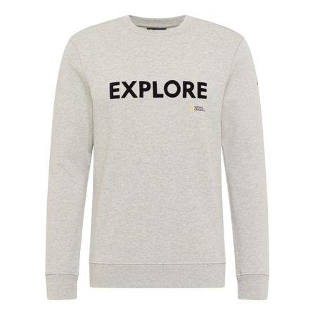 National Geographic Men's Crew Neck Sweat Men long-sleeved sweaters Grey S