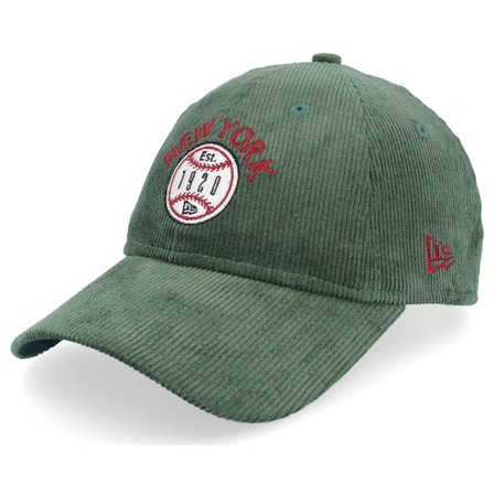 New Era - Ne Corduroy 9TWENTY Dark Green Dad Cap Unconstructed Green Cap - @ Hatstore