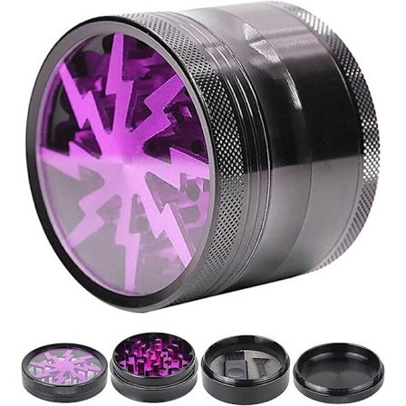 Kvarn Kryddkvarn 2,5 tum Kryddkvarn, Zinklegering Kryddkvarn med 4 delar Pollenkvarn Kvarnsikt för torkade, aromatiska kryddor (slumpmässig färg)