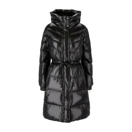 Woolrich Sort Woolrich Aliquippa Black Long Hooded Down Jakke Sort, Dame
