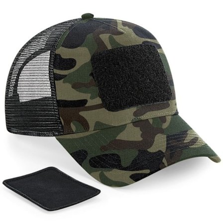 Beechfield Patch Snapback Trucker Cap One Size Jungle Camo