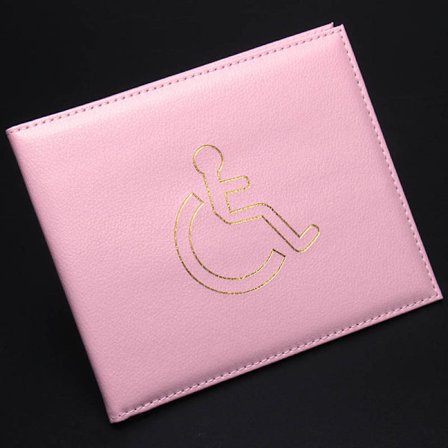 Rose-deaktiveret ID-kortholder og timer, PU-læder ID-kortholder