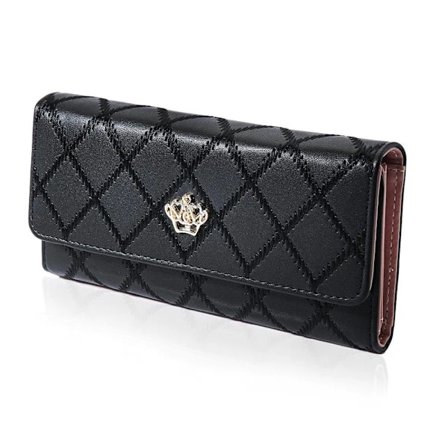 Trifold lång damplånbok med Crown-krona