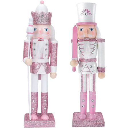 Jule Nøddeknækker Dukke Soldat Ornamenter Pink Træ Håndværk Tema Fest Jul Scene Dekoration