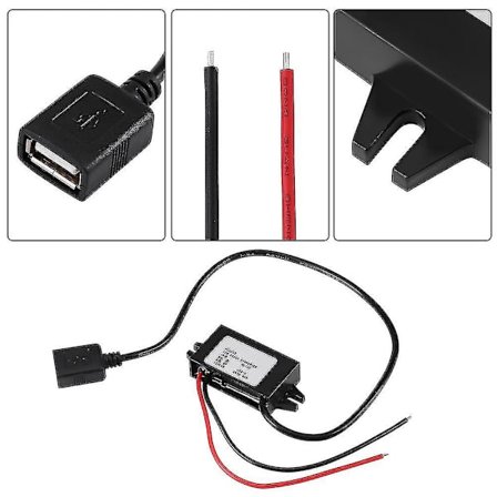 1 kpl DC-DC-alasvirta-adapteri 12v/24v USB 5v 3a muuntaja säädin kaapelit johdot