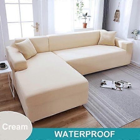 Vattentätt Sofföverdrag 1/2/3/4-sits Sofföverdrag för Vardagsrum Elastiskt Enfärgat L-format Hörnsofföverdrag för Soffa Fåtölj-Xin