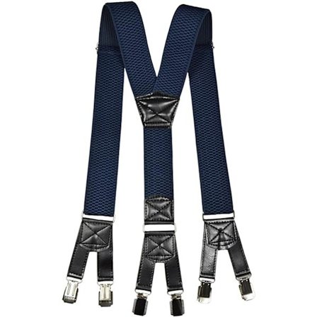 Tunga Y-hängselbyxor med sex klämmor - Mörkblå enfärgad