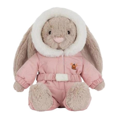 Sne Kanin & Ski Øl, Bly Kaniner i Vinter Snedragt Søde Bløde Kaniner Plyslegetøj til Leg og Kælen, Børn Krammepude Gave [HK]