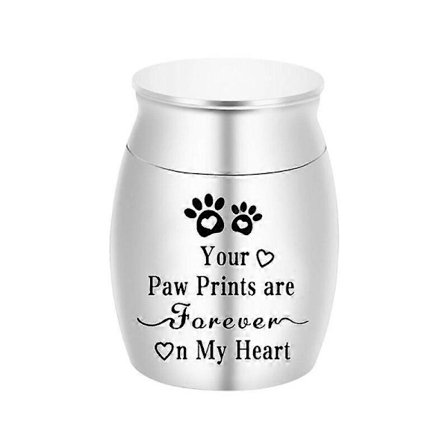 Urne med hundepoteavtrykk for kjæledyraske, kremasjonsminneurne, tilpasset gravert navn og dato - 8 farger for best attribusjon for hunder. 04 30x40mm