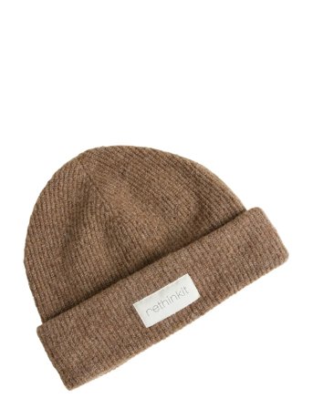 Rethinkit Studios Knitted Wool Beanie Snug - Brown - ONE SIZE
