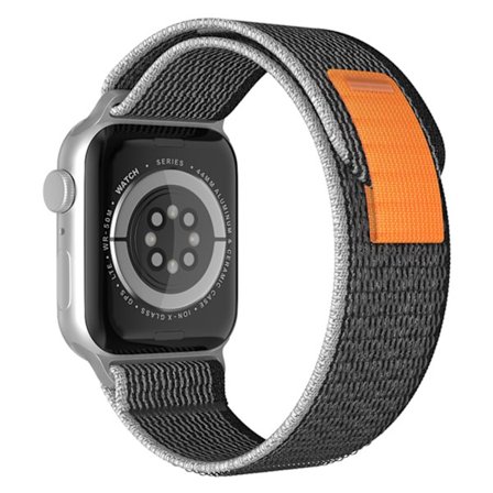 Trail-band Armband till Apple Watch 42mm/44mm/45mm/46mm/49mm - Grå/Orange