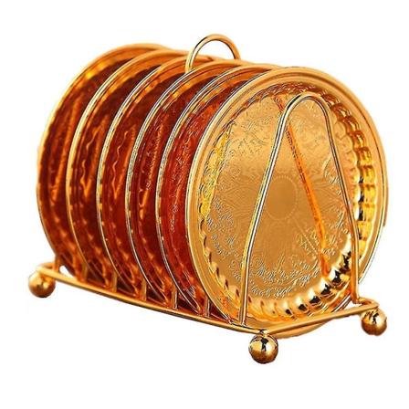 Coaster Creative Juomalasuojat Koristeellisella Telineellä Liukumattomat Metalliset