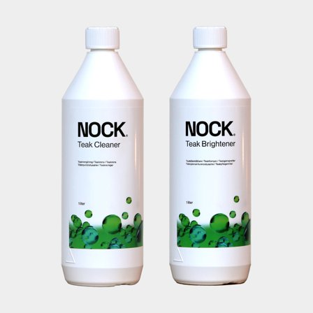 Paket för teakbehandling NOCK Teak Treatment, Teakrengöring + Teakåterställare, 2 liter