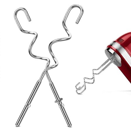 KitchenAid KHM512 håndmikser-tilbehør i rustfritt stål - 2-delt sett{ROG}