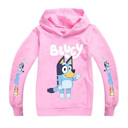 Bingo Bluey Huppari Piirretty Painatus Lapsille Rento Paita Vaaleanpunainen Pink 11-12 Years