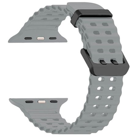 Silikonrem for Apple Watch Series 49mm - 45mm - 44mm - 42mm Ocean Band - Lysegrå