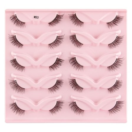 Halvfransar Naturligt utseende Wispy Cat-Eye Ögonfransar 3 lösögonfransar Fluffy-Soft 10 Par Faux Mink Fake Lashes Sets