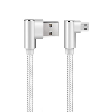 SiGN Vinklad USB-A till Micro-USB Kabel 1m - Vit