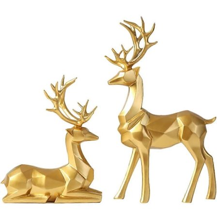 2 st Ren Dekoration Ren Juldekoration Hjortfigurer Harts Skrivbordsdekorationer