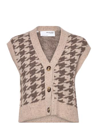 Slfbirdy Knit Vest W Patterned Selected Femme