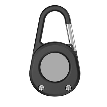 AirTag Holder med karabinhage, beskyttende holder til AirTag, ridsefast tilbehør (sort)