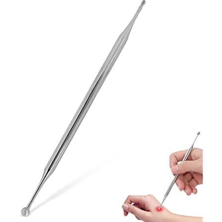 Facial zoneterapi massageværktøj med dobbelt hoved – Bærbar øreakupunkturpen til afslapning