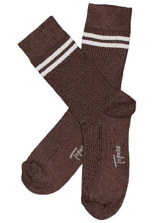 Topeco Bomullsstrumpa Multistripe Strumpor Herr Brun 41-45