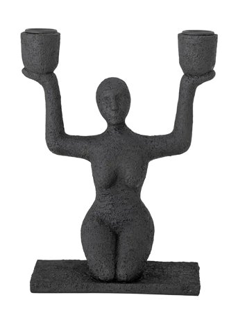 Bloomingville Lucie Candle Holder - Black - H23CM