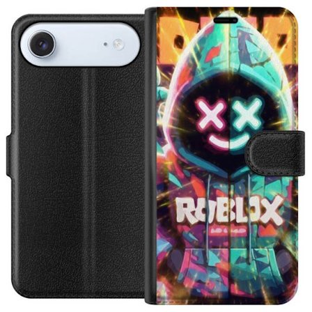 Yhteensopiva Lompakkokotelo Apple Apple iPhone 17 Air Neonvärisellä Roblox-hupparihahmolla on hehkuvia efektejä ja energialla täytetty tausta, mod